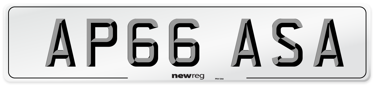 AP66 ASA Number Plate from New Reg